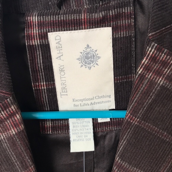 Brown plaid men suit coat territory ahead 30R nwot - Picture 3 of 7